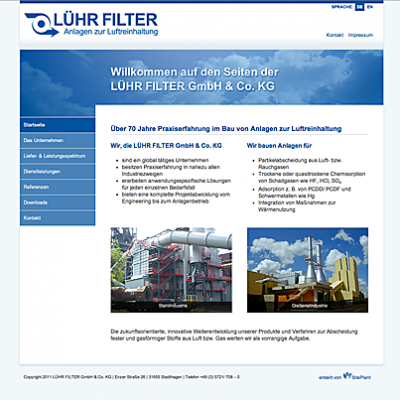 Neuer Internet Auftritt für die Firma LÜHR FILTER - realisiert vom EUROMEDIAHOUSE